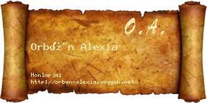 Orbán Alexia névjegykártya