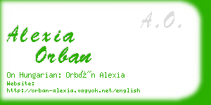 alexia orban business card